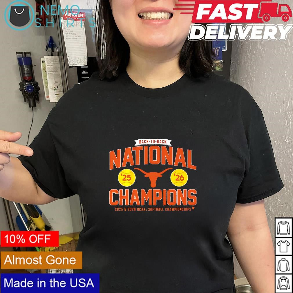 Texas Longhorns softball back-to-back ncaa champions 25-26 shirt