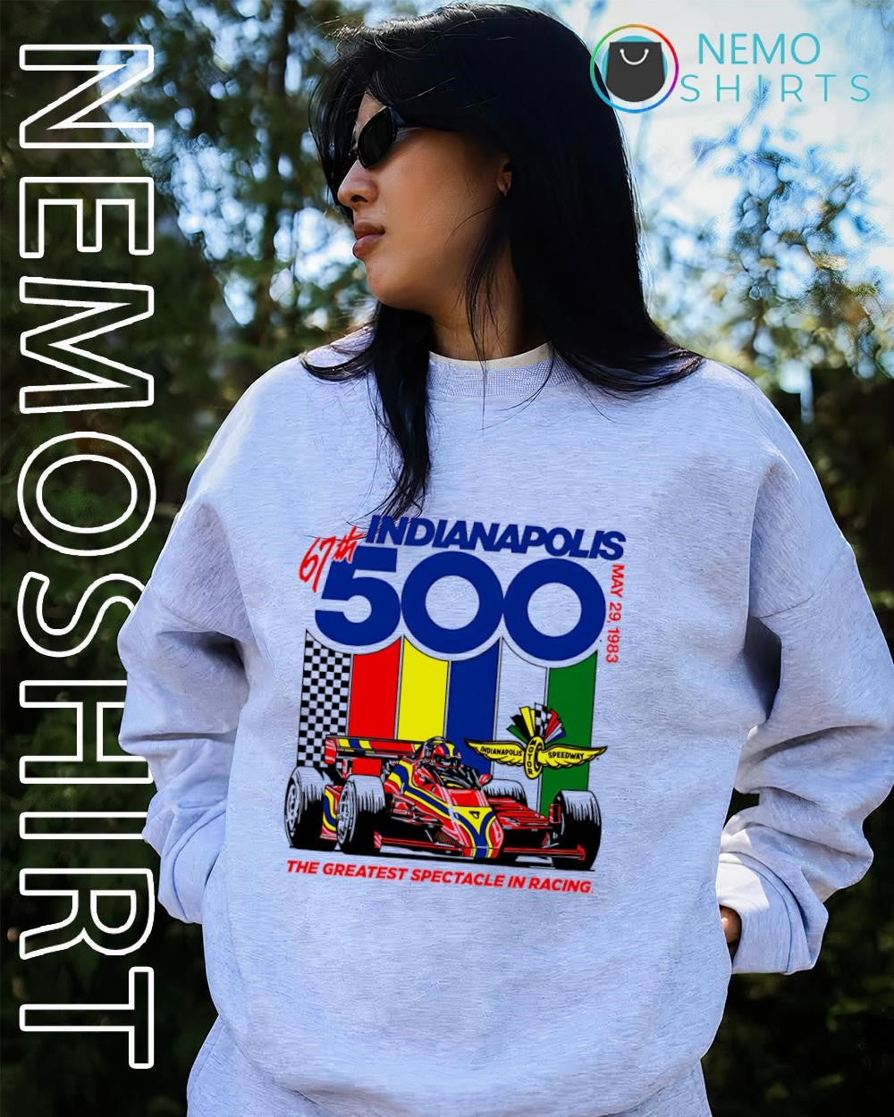 The 67th Indianapolis 500 1983 logo greatest spectacle in racing shirt
