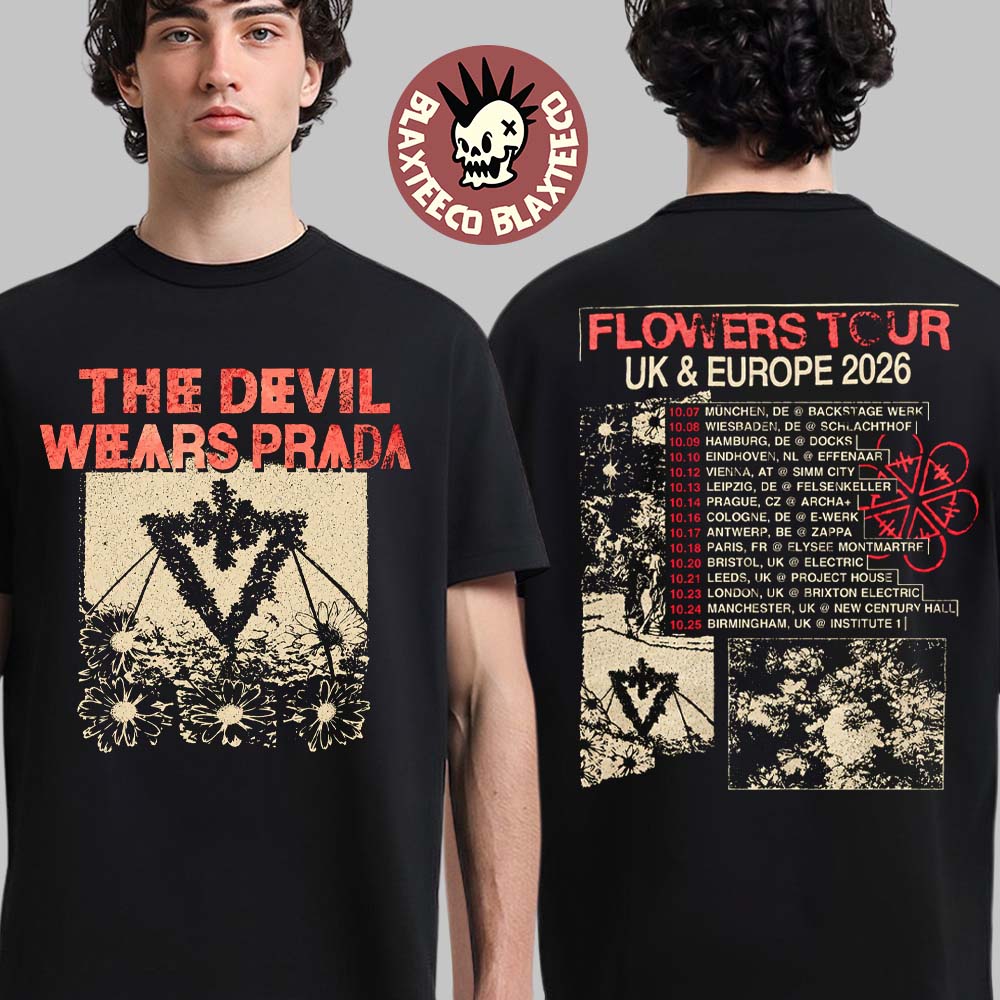 The Devil Wears Prada Flowers Tour UK And Europe 2026 Merch Tour Dates Two Sided T-Shirt