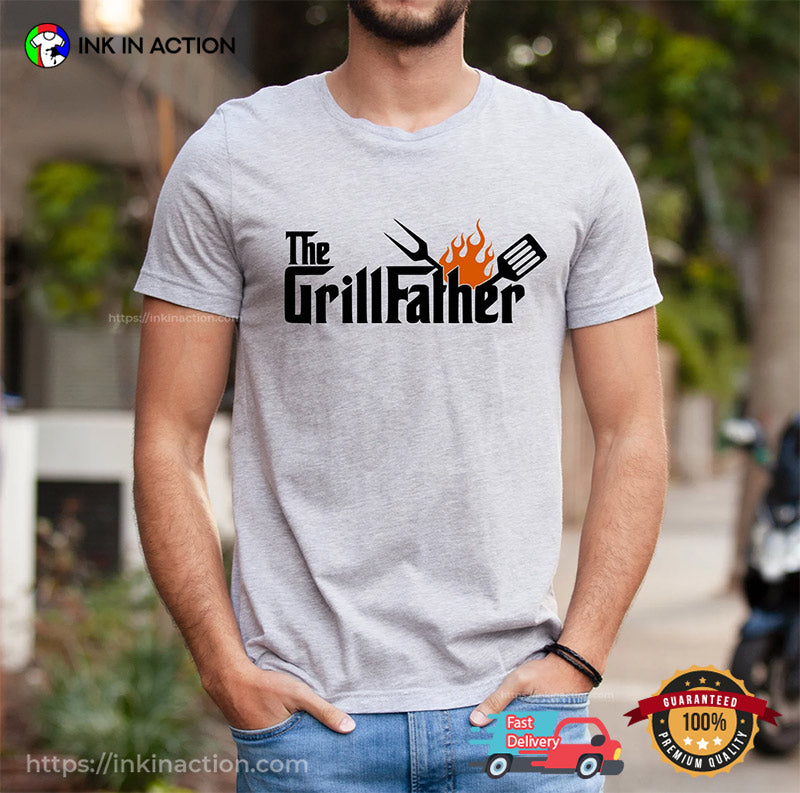 The Grillfather Funny BBQ Dad Shirt