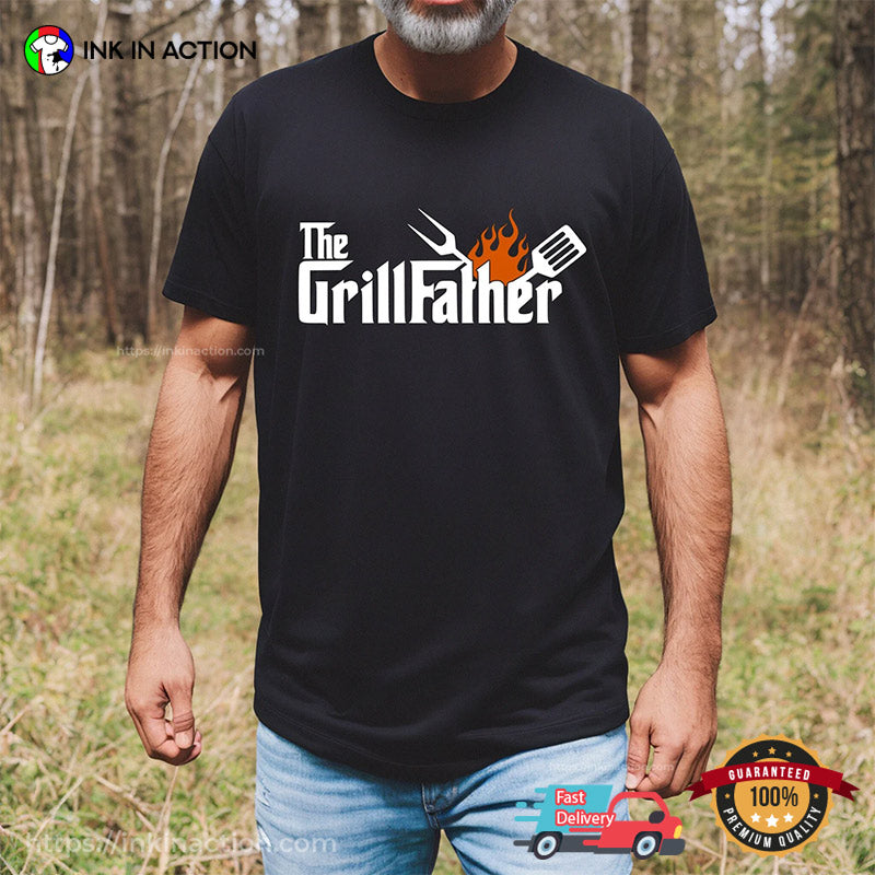 The Grillfather Funny BBQ Dad Shirt
