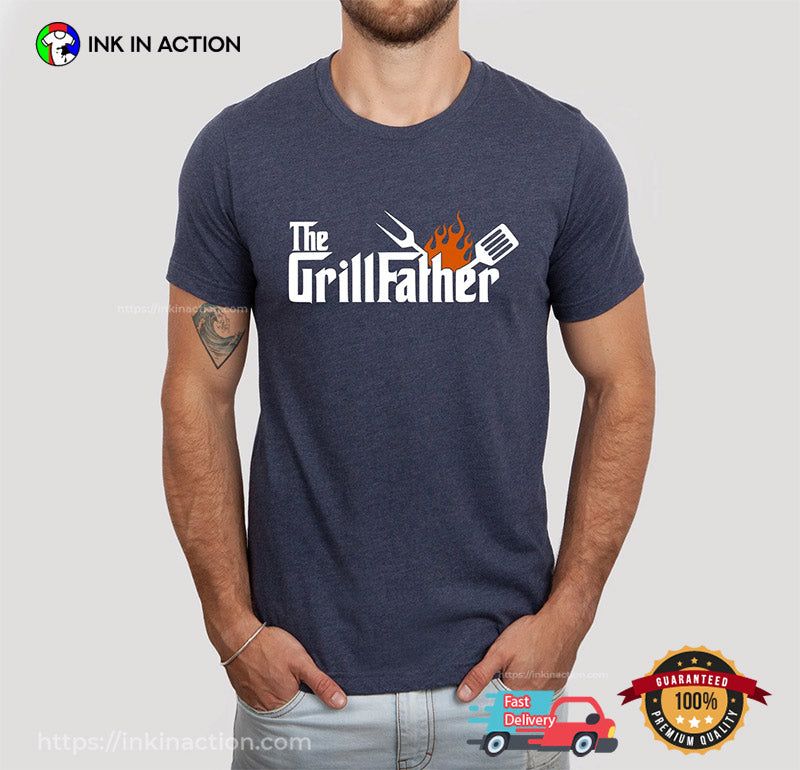 The Grillfather Funny BBQ Dad Shirt