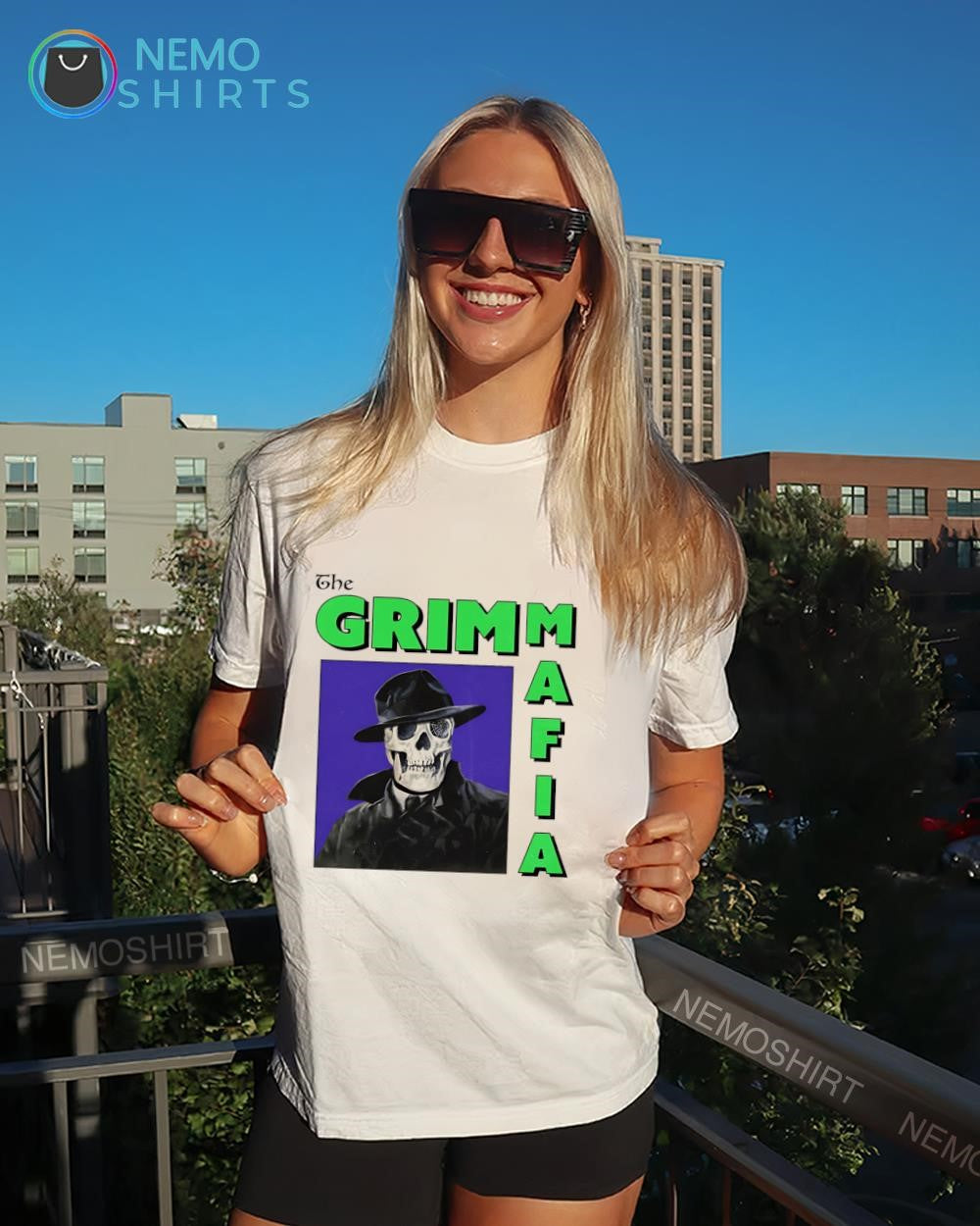The Grimm Mafia anime series skeleton shirt