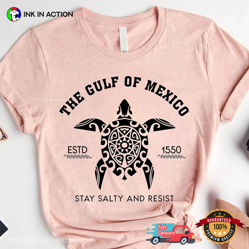 The Gulf Of Mexico, Turtle Art Stay Salty And Resist Comfort Colors T-shirt