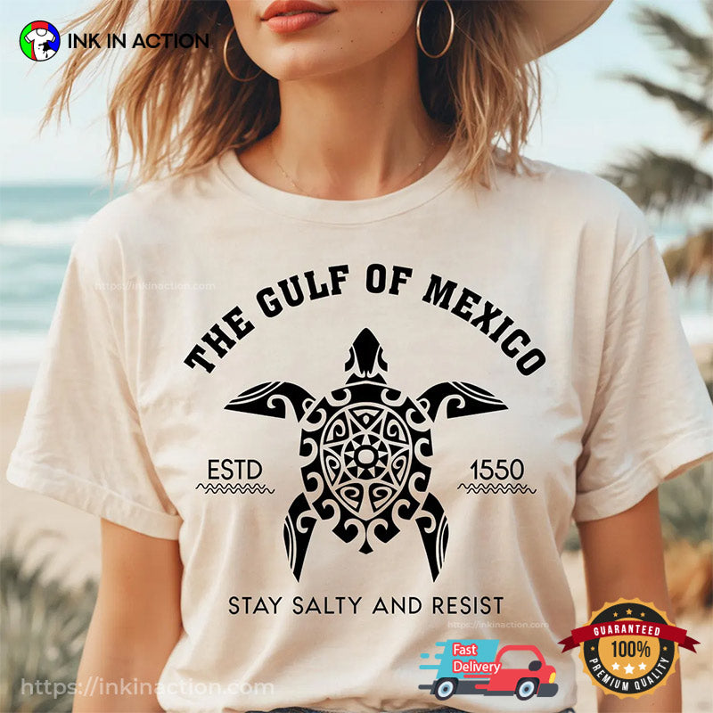 The Gulf Of Mexico, Turtle Art Stay Salty And Resist Comfort Colors T-shirt