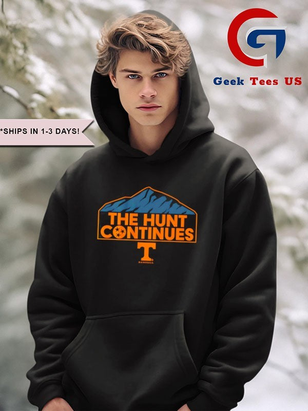 The Hunt Continues Mountain Tennessee Volunteers baseball shirt