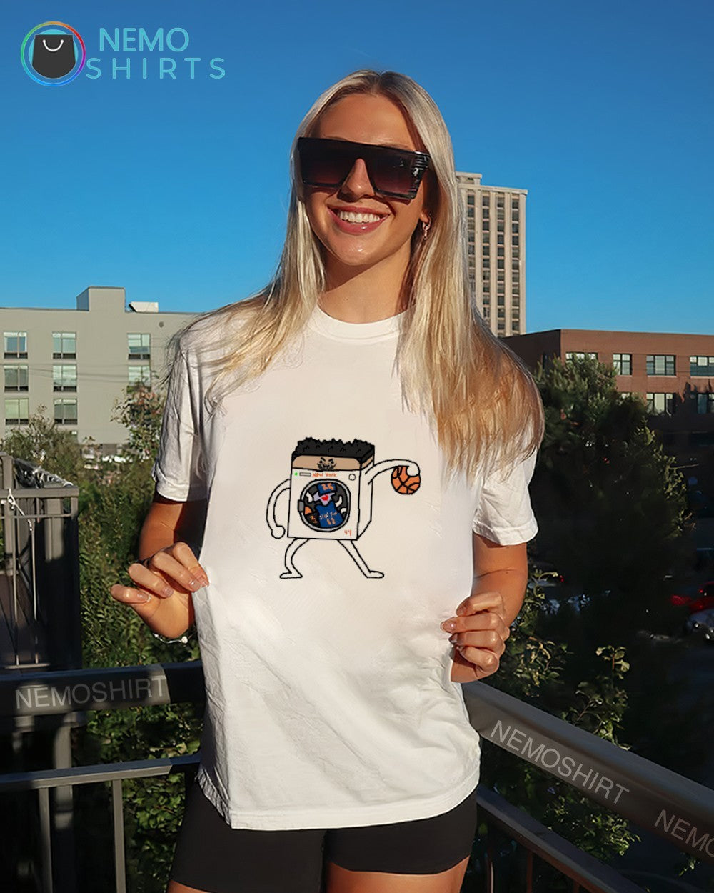 The Landromat washing machine Landry Shamet Knicks 2026 Eastern Conference Finals shirt