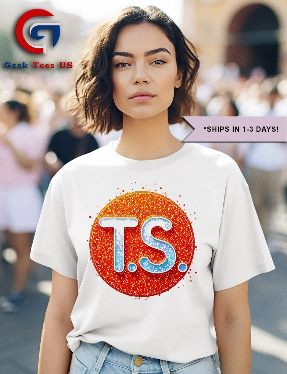 The Life Of A Showgirl Ts glitter orange circle shirt