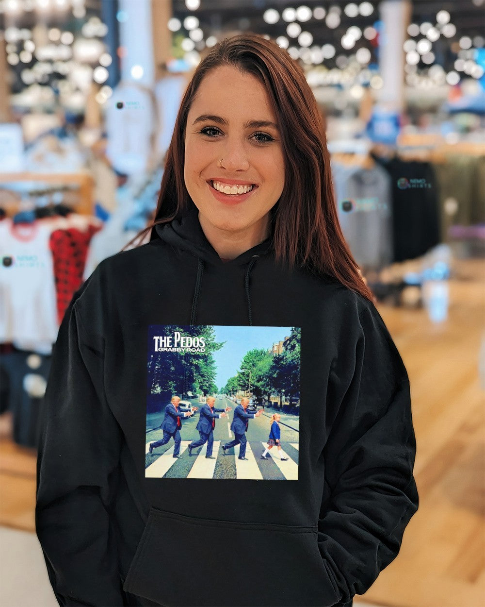 The Pedos grabby road Trump chasing a girl shirt