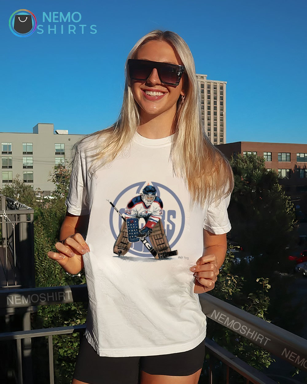 The legendary Andy Moog Edmonton Oilers shirt