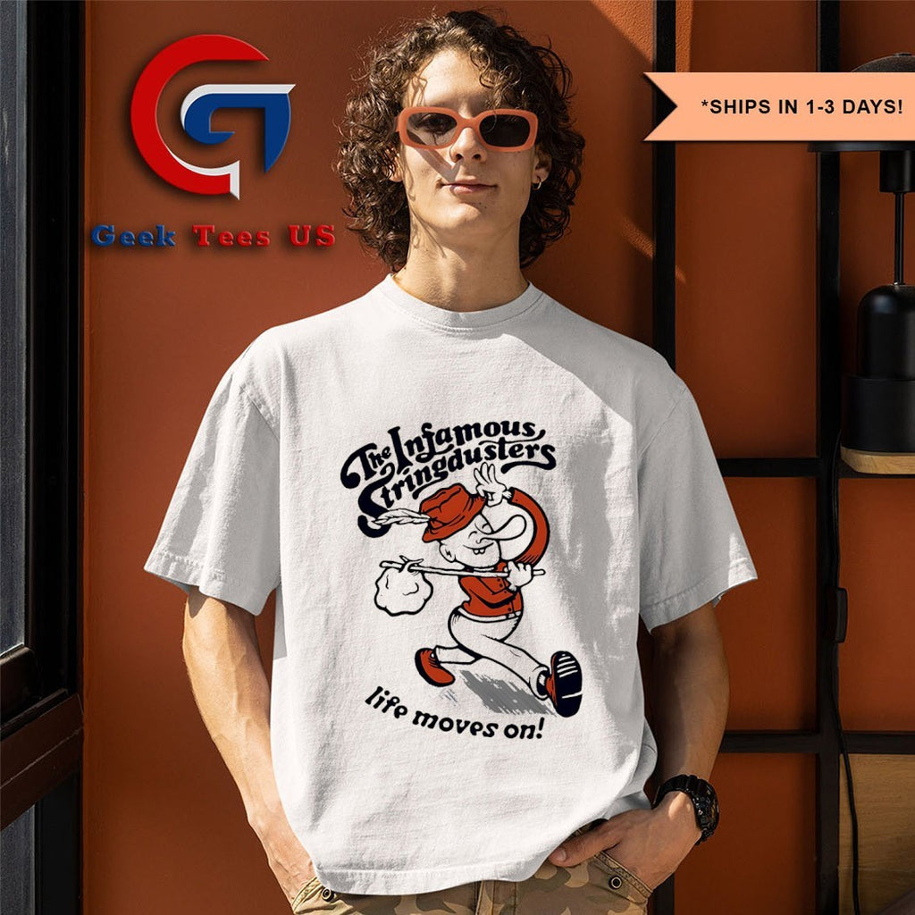 The stringdusters the infamous stringdusters life moves on shirt