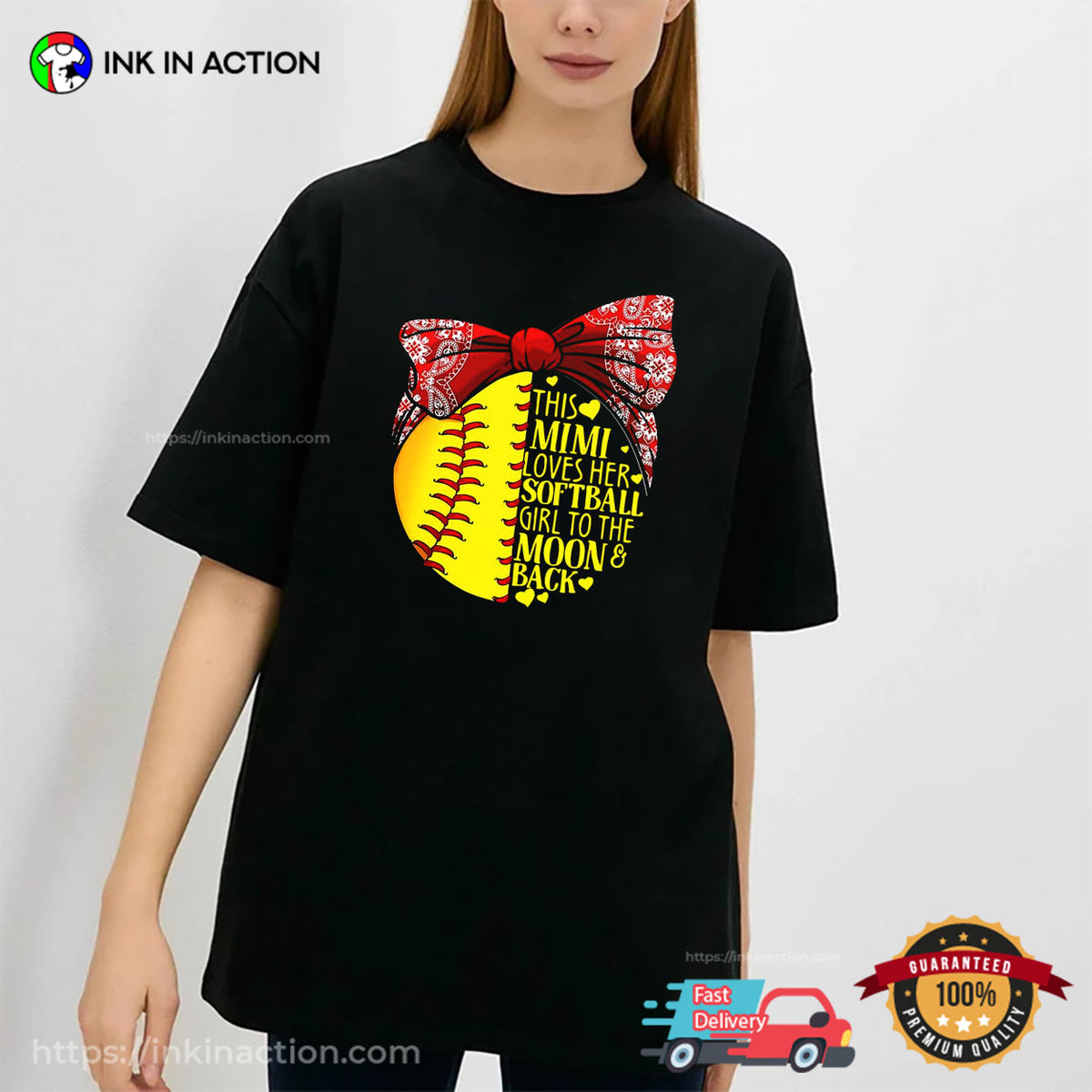 This Mimi Loves Her Softball Girl Baseball Shirt