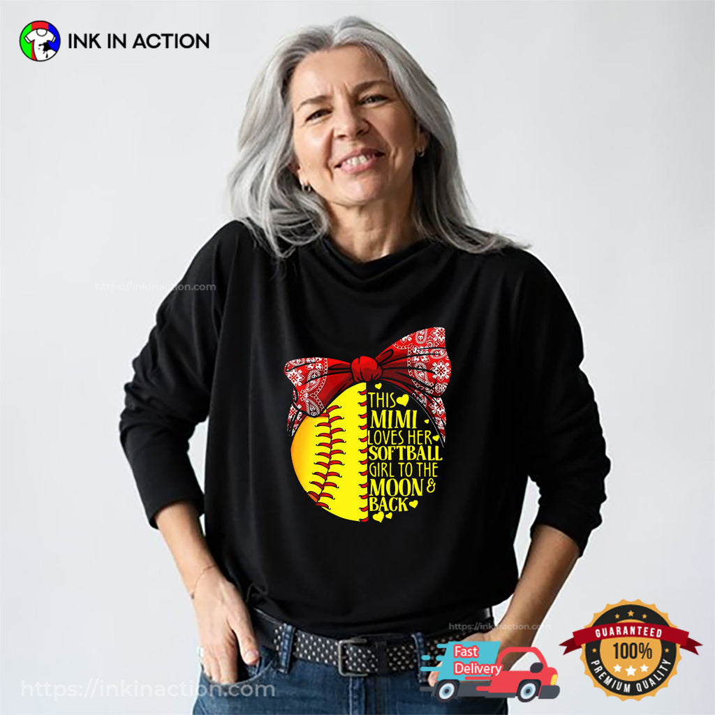 This Mimi Loves Her Softball Girl Baseball Shirt