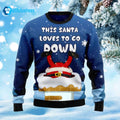 This Santa Loves To Go Down Ugly Christmas Sweater