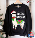 Fleece Navidad Feliz Llama Ugly Christmas Sweater Alpaca