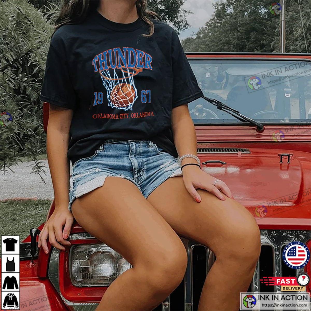 Thunder Oklahoma City Basketball 1967 Retro T-shirt