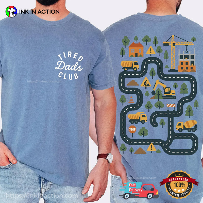 Tired Dads Club Cute Fathers Day Comfort Colors Tee