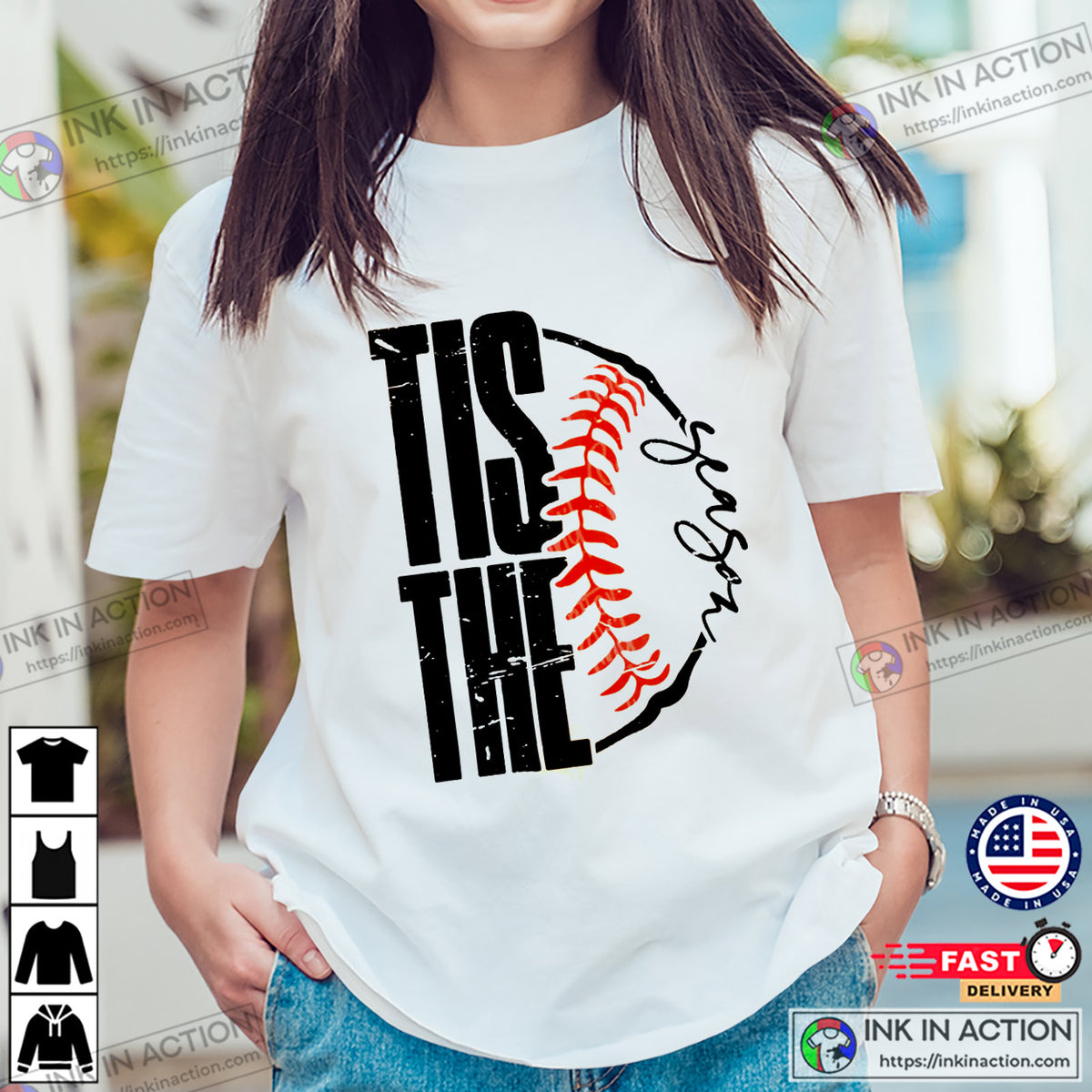 Tis The Season Baseball Mom Season Tee