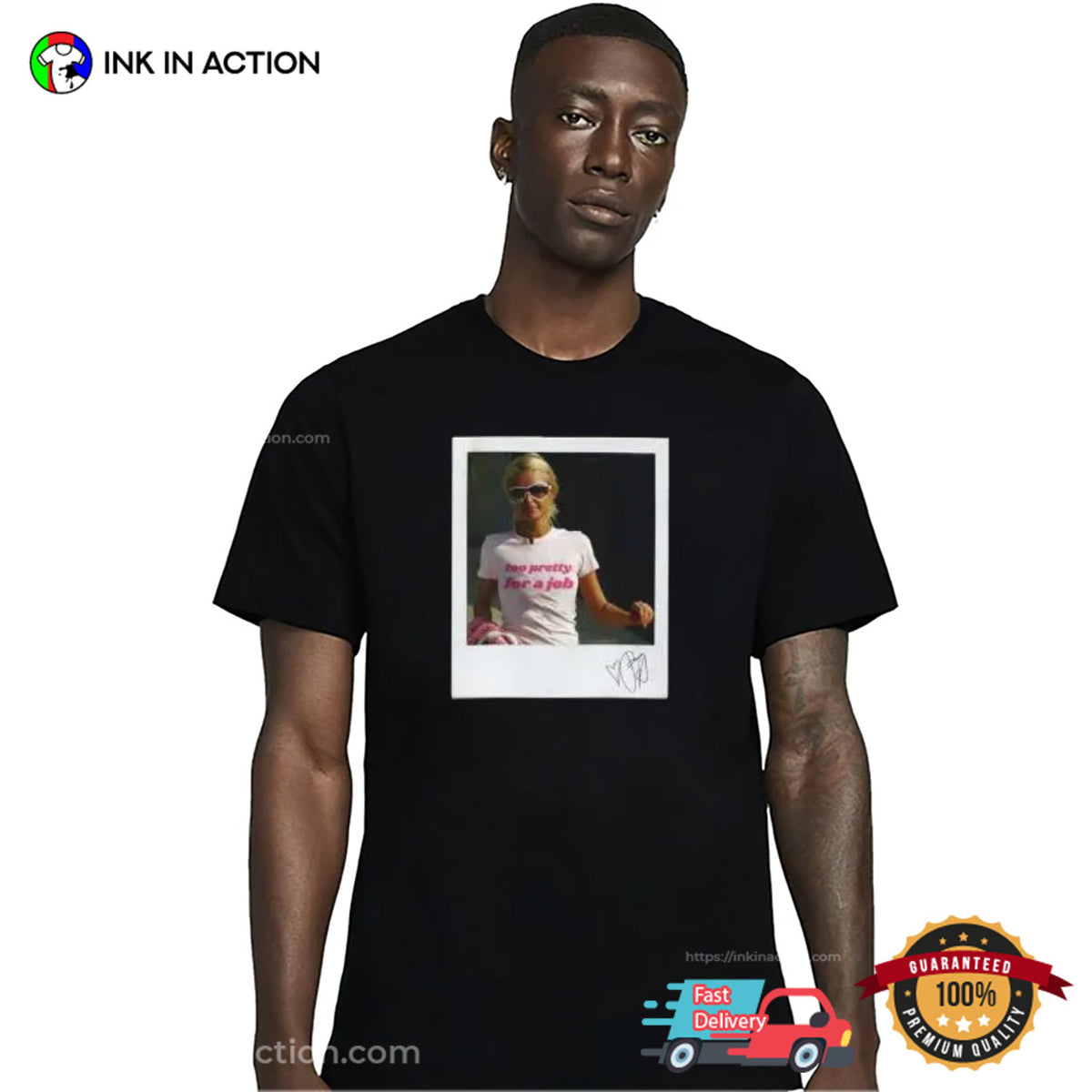 Too Pretty For A Job Paris Hilton Signature T-shirt