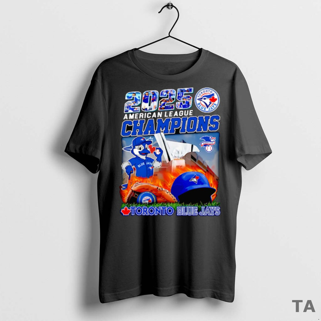 Top 2025 American League Champions Toronto Blue Jays Mascot Fire Helmet T Shirt Sweater