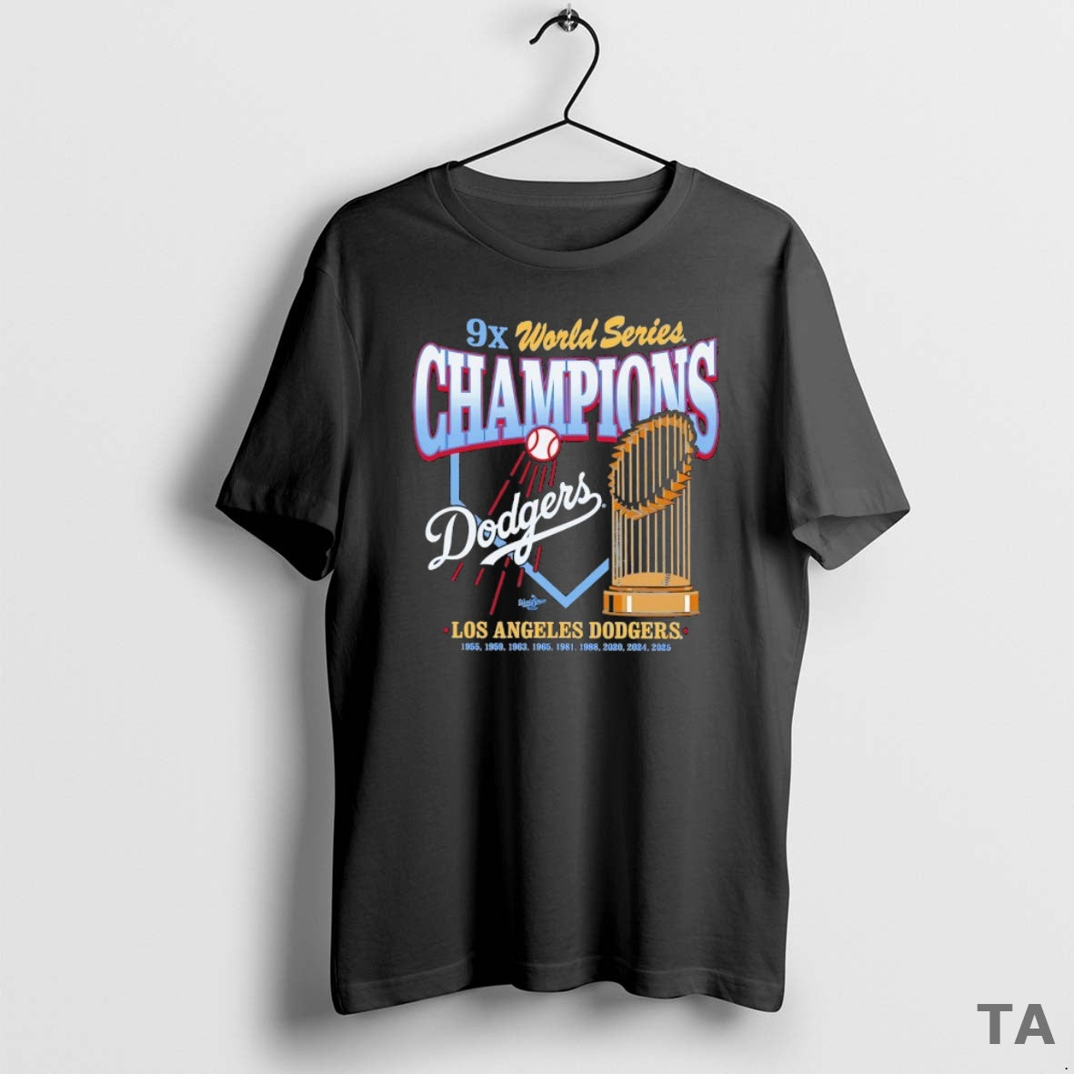 Top 9x World Series Champions Los Angeles Dodgers 2025 Trophy T Shirt Sweater