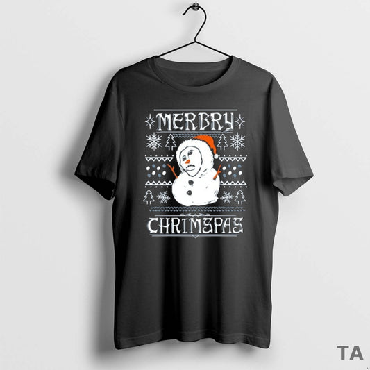 Top Al Fresco Snowman Merry Christmas T Shirt Sweater