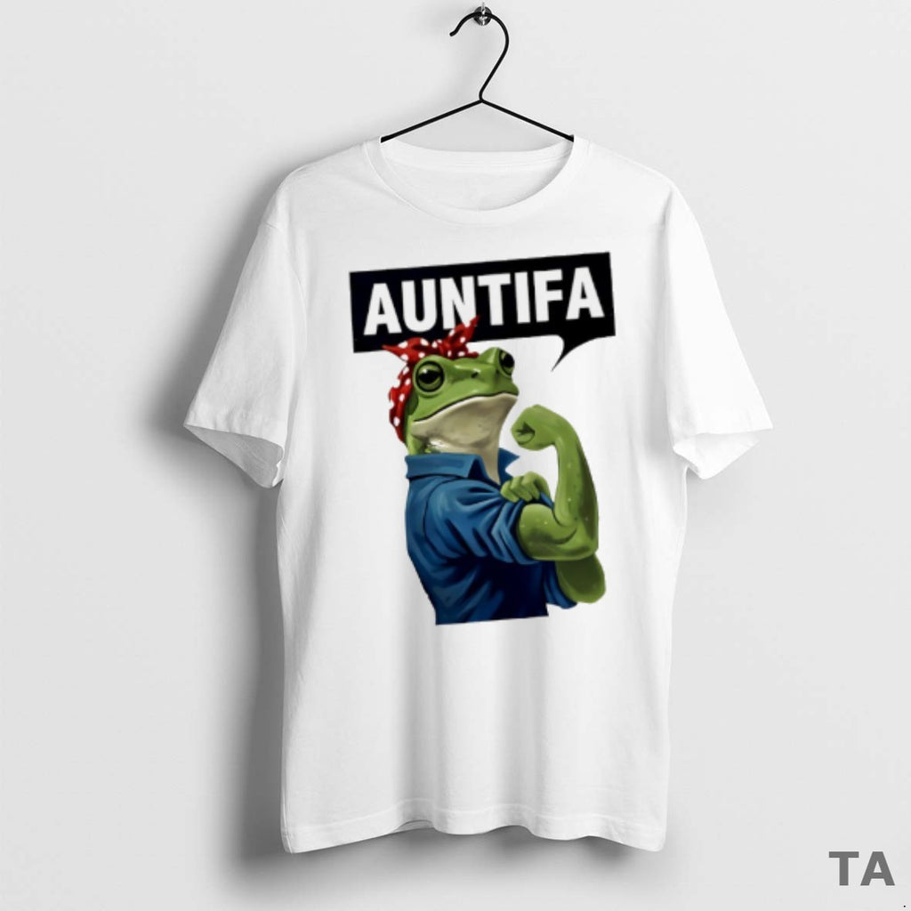 Top Antifa Frog Christmas Rosie The Riveter T Shirt Sweater