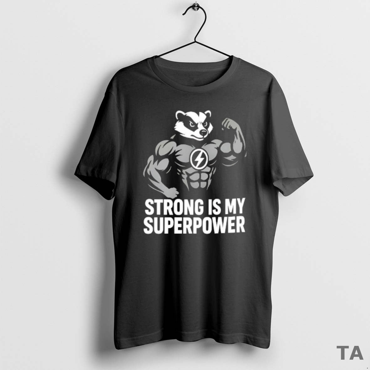 Top Badger Strong Is My Superpower Black T Shirt Sweater
