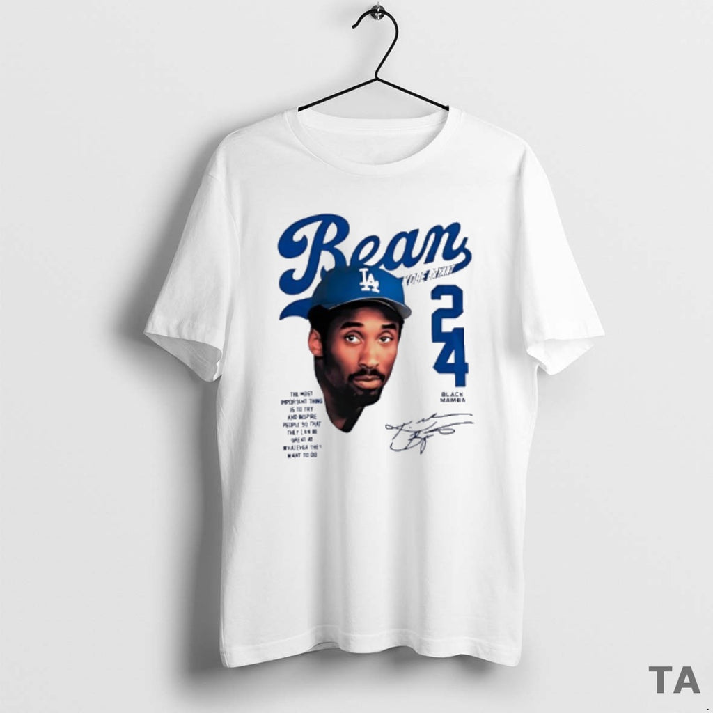 Top Bean Kobe Bryant Los Angeles Dodgers 24 Black Mamba T Shirt Sweater