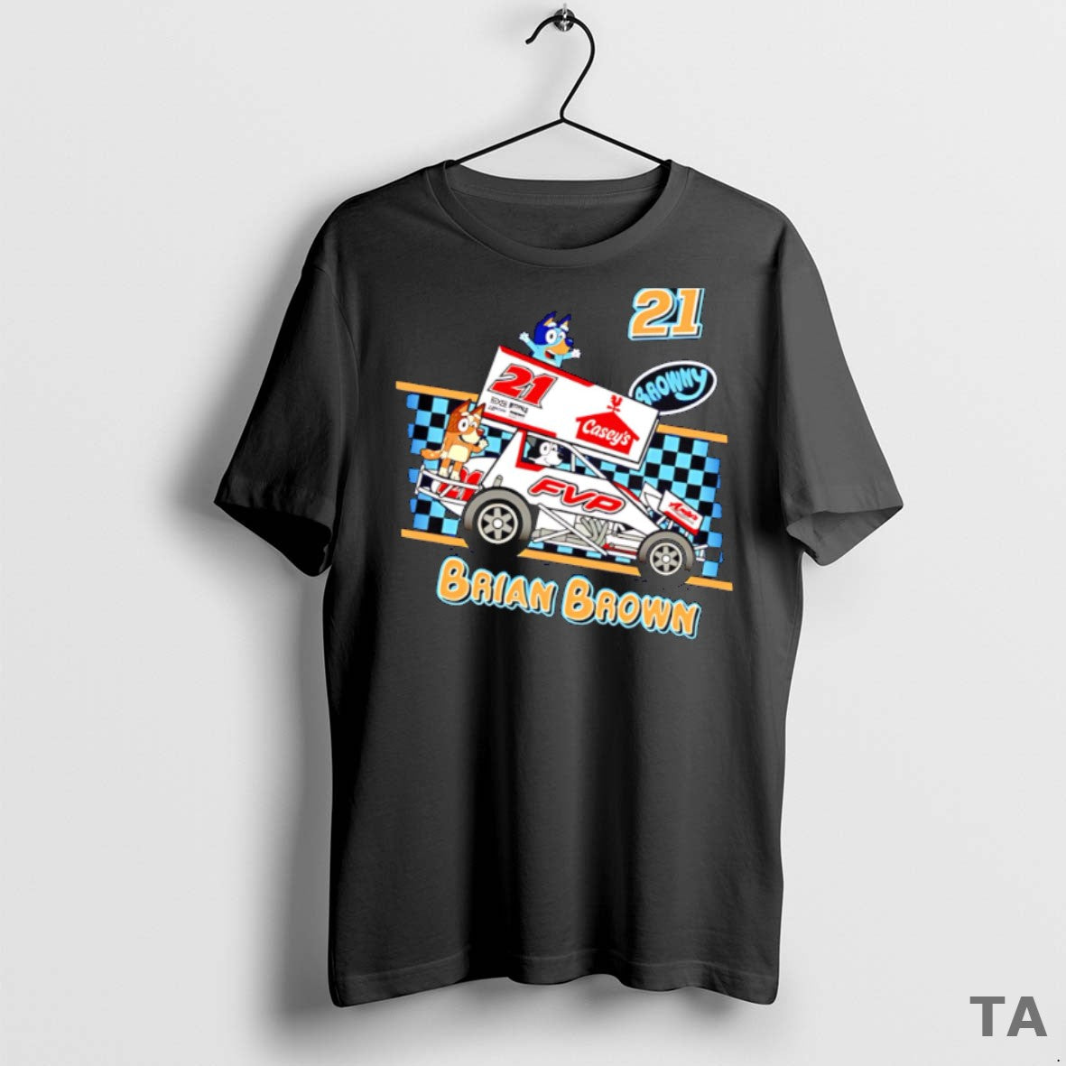 Top Bluey Brian Brown Caseys Fvp Racing 21 T Shirt Sweater
