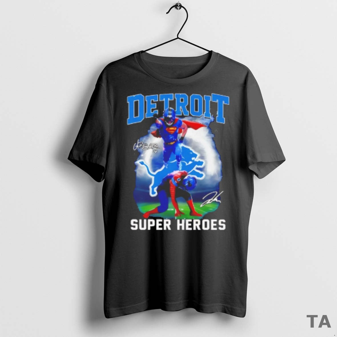 Top Detroit Lions Super Heroes T Shirt Sweater