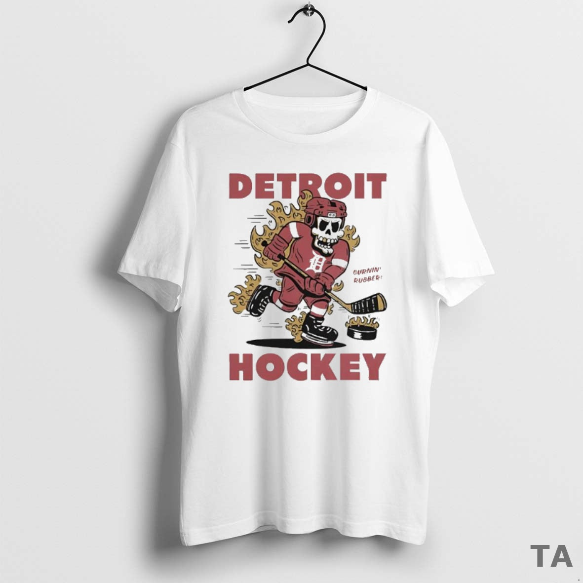 Top Detroit Red Wings Burnin Rubber Hockey Cartoon T Shirt Sweater