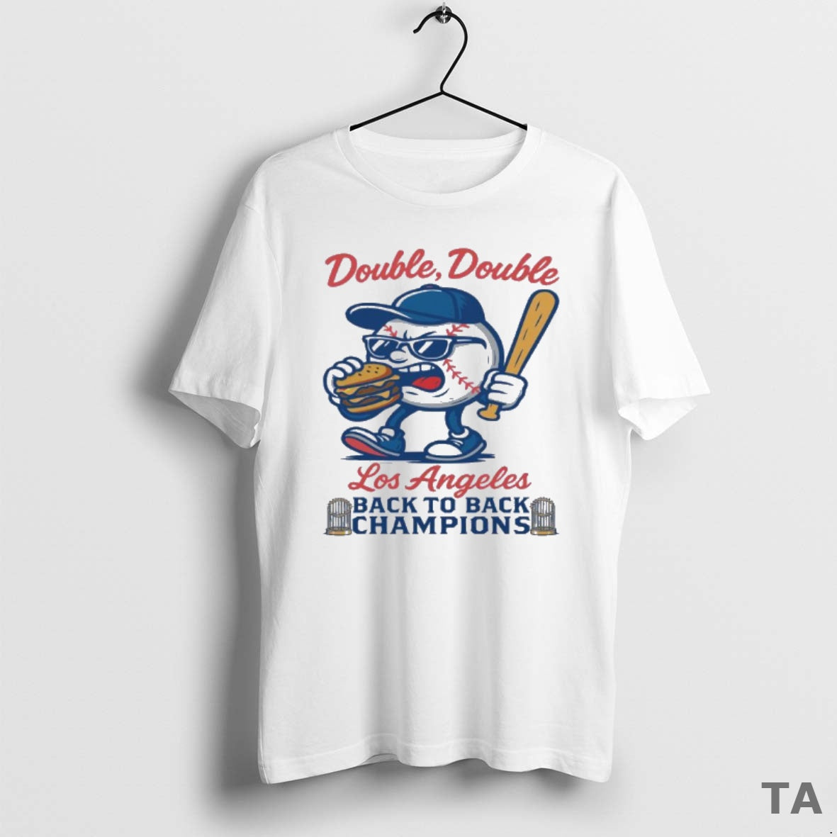 Top Double Double Los Angeles Dodgers Back To Back World Champions T Shirt Sweater