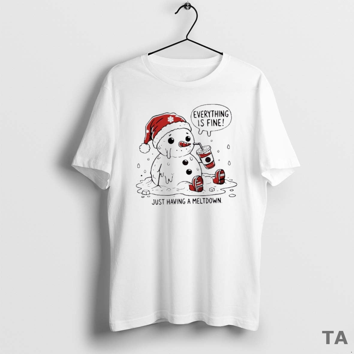 Top Everything Is Fine Meltdown Christmas T Shirt Sweater