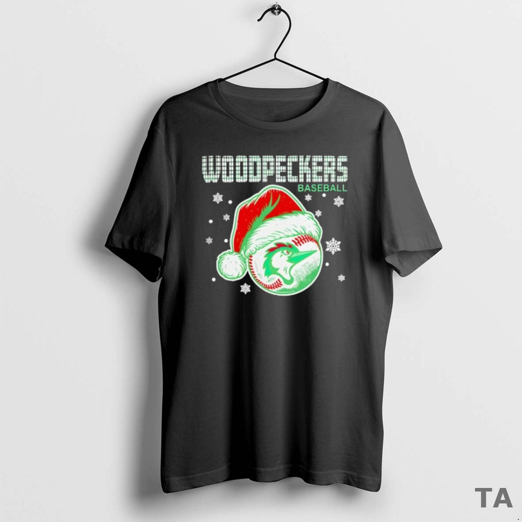Top Fayetteville Woodpeckers Santa Hat Baseball Christmas T Shirt Sweater