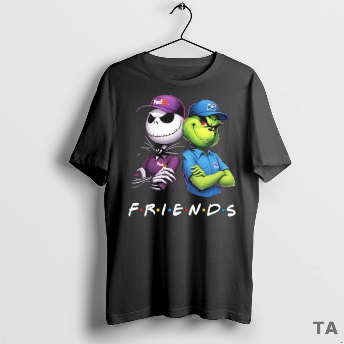 Top Friends Jack Skellington And Grinch Fedex Usps Logo T Shirt Sweater
