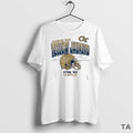 Top Georgia Tech Yellow Jackets Football Sting Em Atlanta Ga Helmet Grid T Shirt Sweater