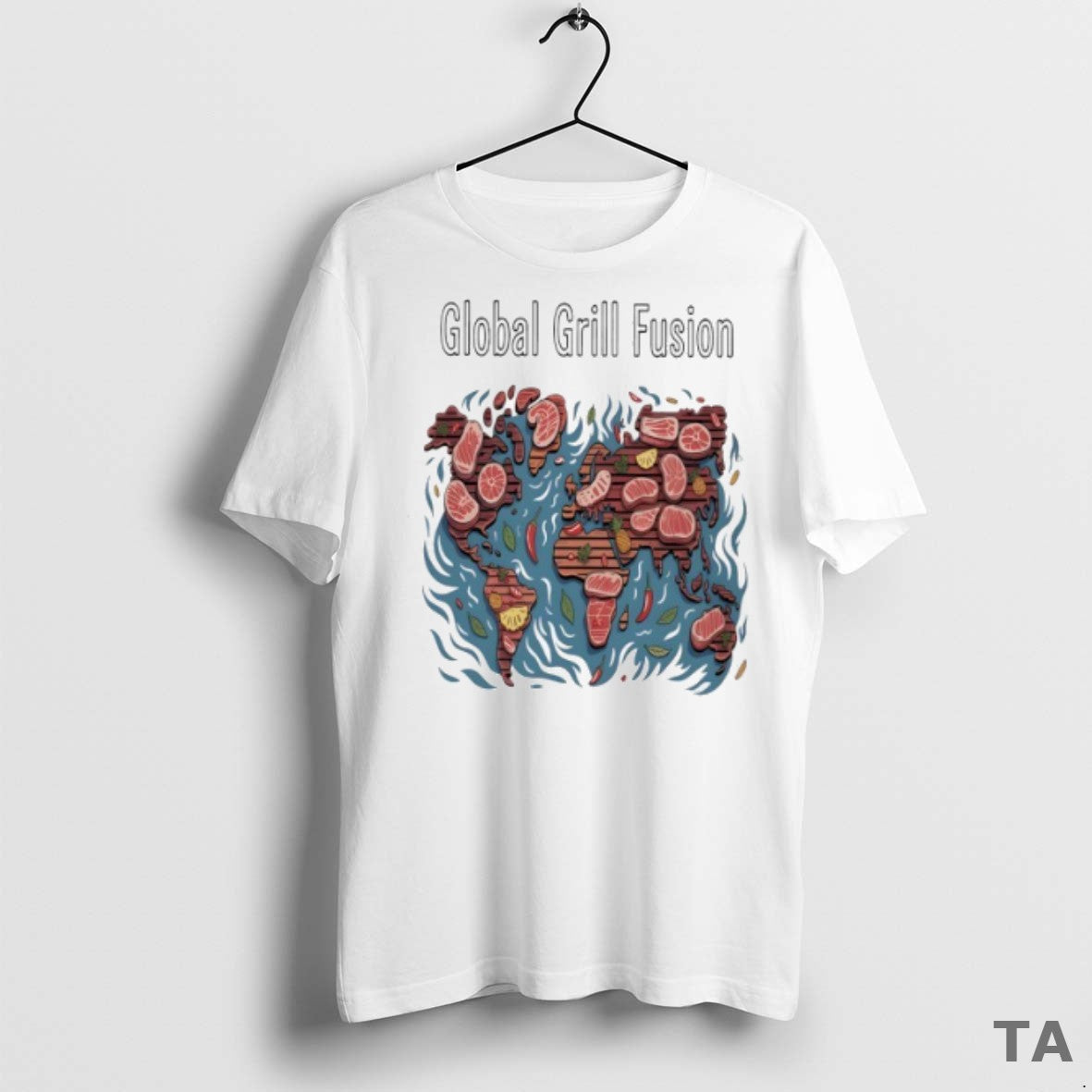Top Global Grill Fusion Meat Map T Shirt Sweater