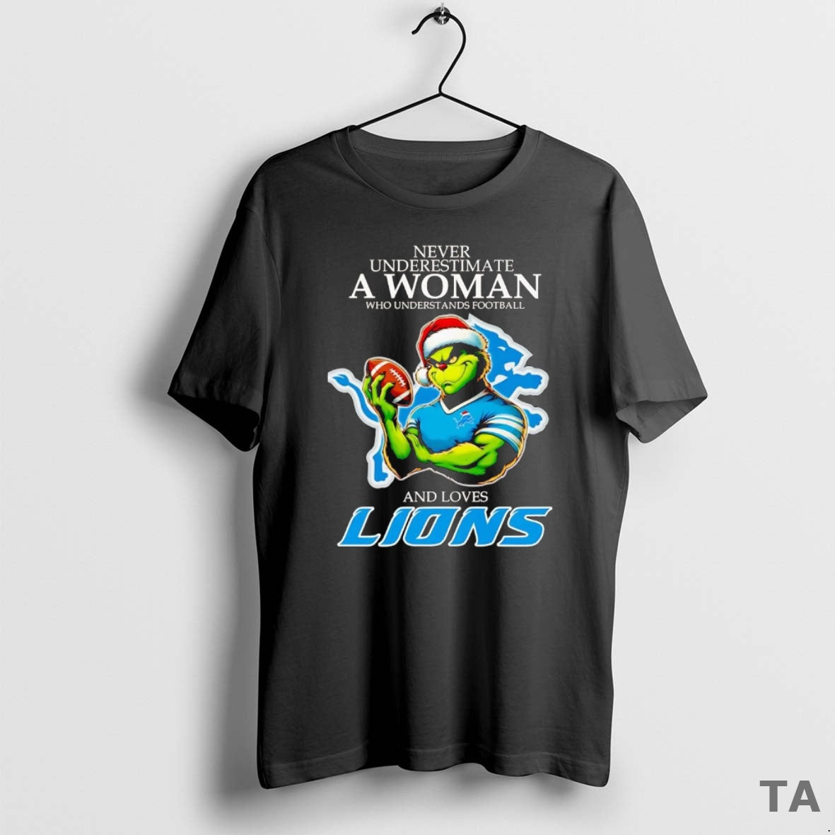 Top Grinch Never Underestimate A Woman Who Understands Football And Loves Lions Christmas