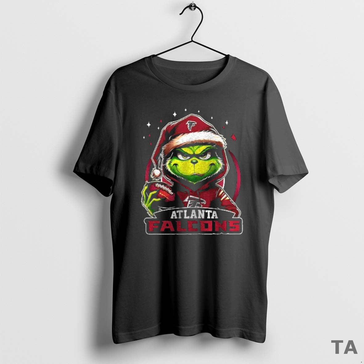 Top Grinch With Santa Hat X Atlanta Falcons Merry Christmas T Shirt Sweater