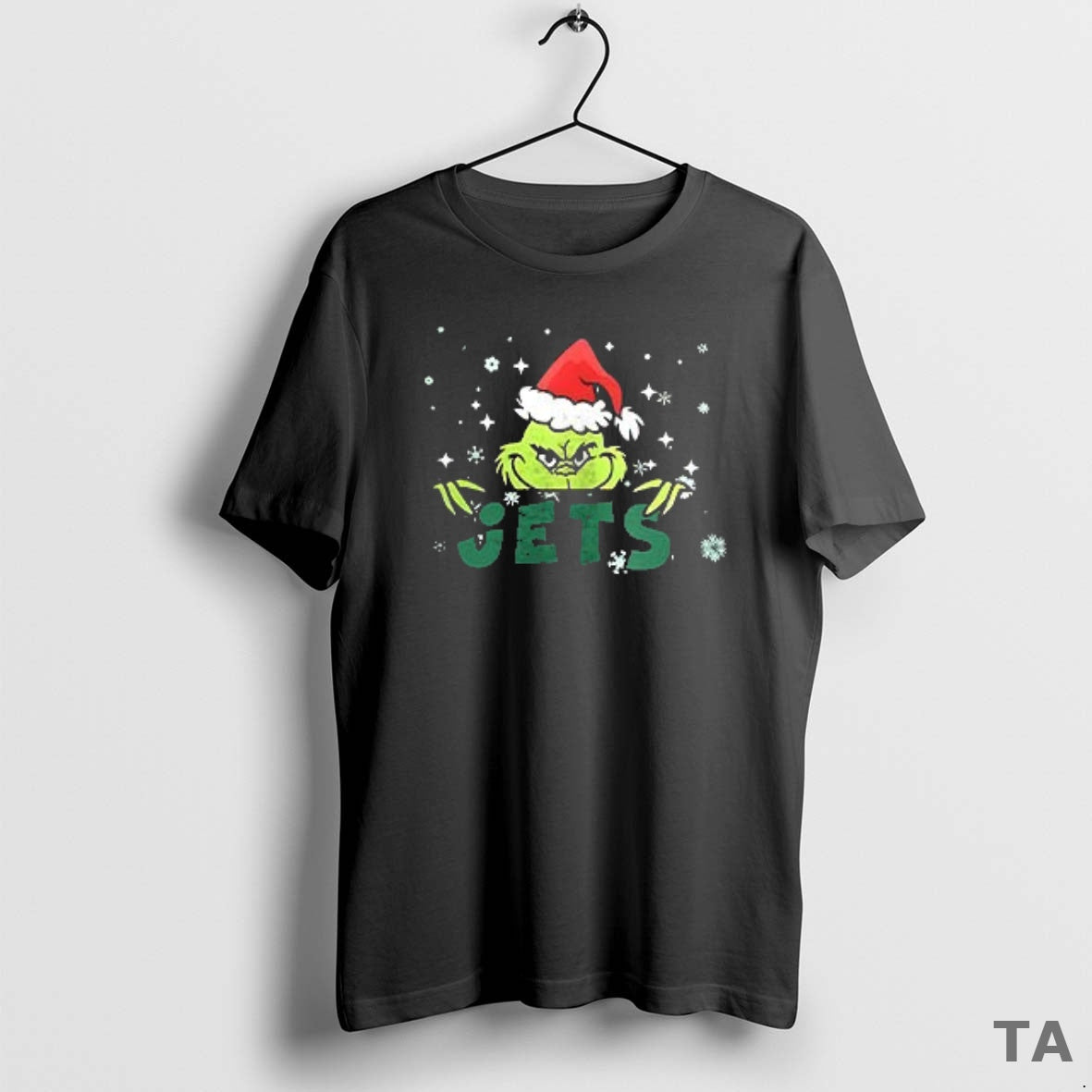Top Grinch With Santa Hat X New York Jets Merry Christmas T Shirt Sweater