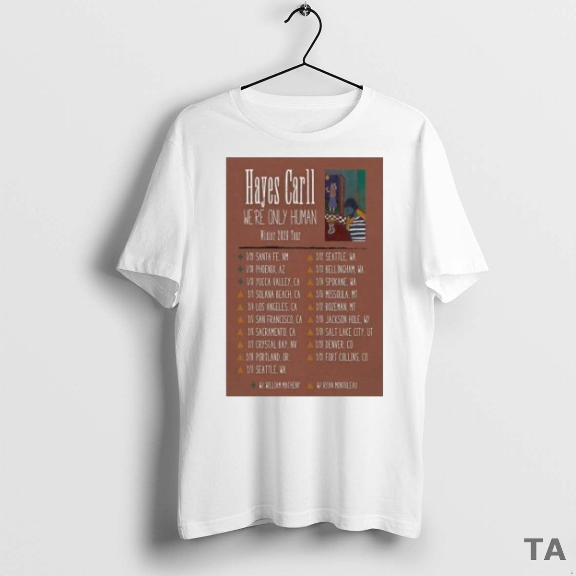Top Hayes Carll Were Only Hunman Winter Tour 2026 T Shirt Sweater