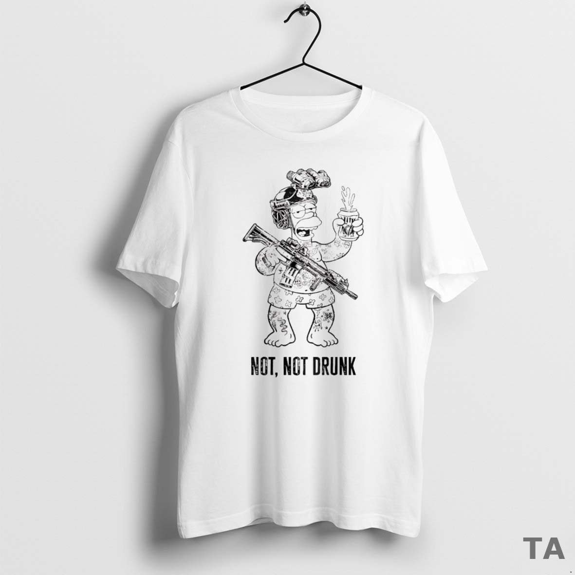 Top Homer Simpson Not Not Drunk Lite Beer T Shirt Sweater