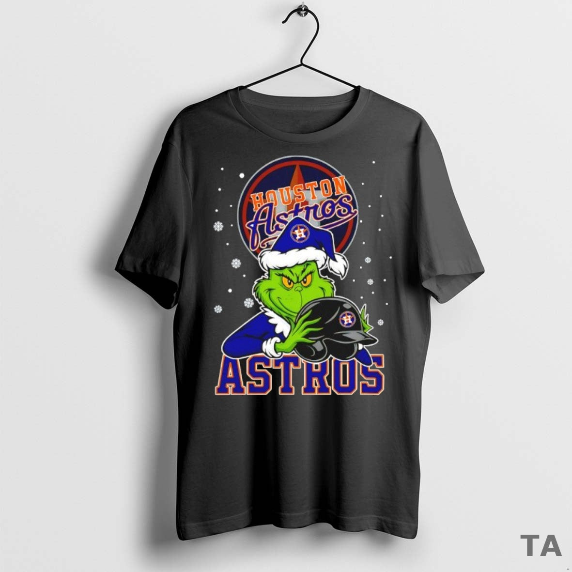 Top Houston Astros Baseball Grinch Holding Helmet Christmas T Shirt Sweater