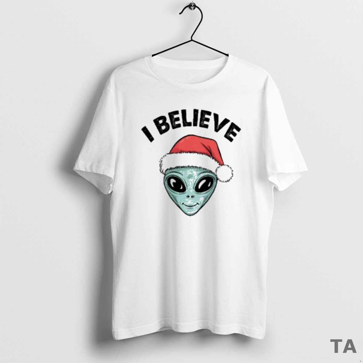 Top I Believe In Alien Santa T Shirt Sweater