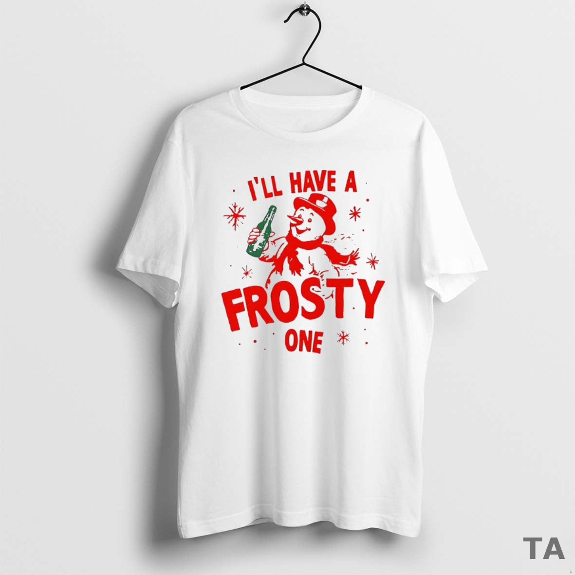Top Ill Have A Frosty One Snowman Christmas T Shirt Sweater