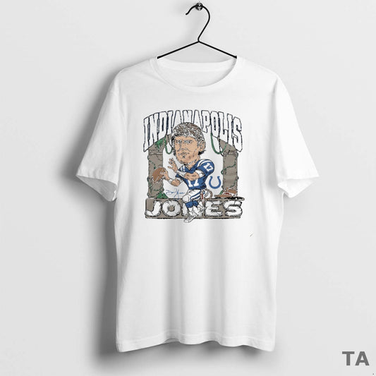 Top Indianapolis Colts Daniel Jones Caricature Signature Circle T Shirt Sweater