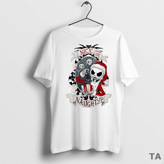 Top Jack Skellington And Sally Nice Or Naughty The Nightmare Before Christmas T Shirt Sweater