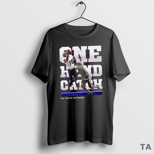 Top Justin Jefferson Minnesota One Hand Catch Retro T Shirt Sweater