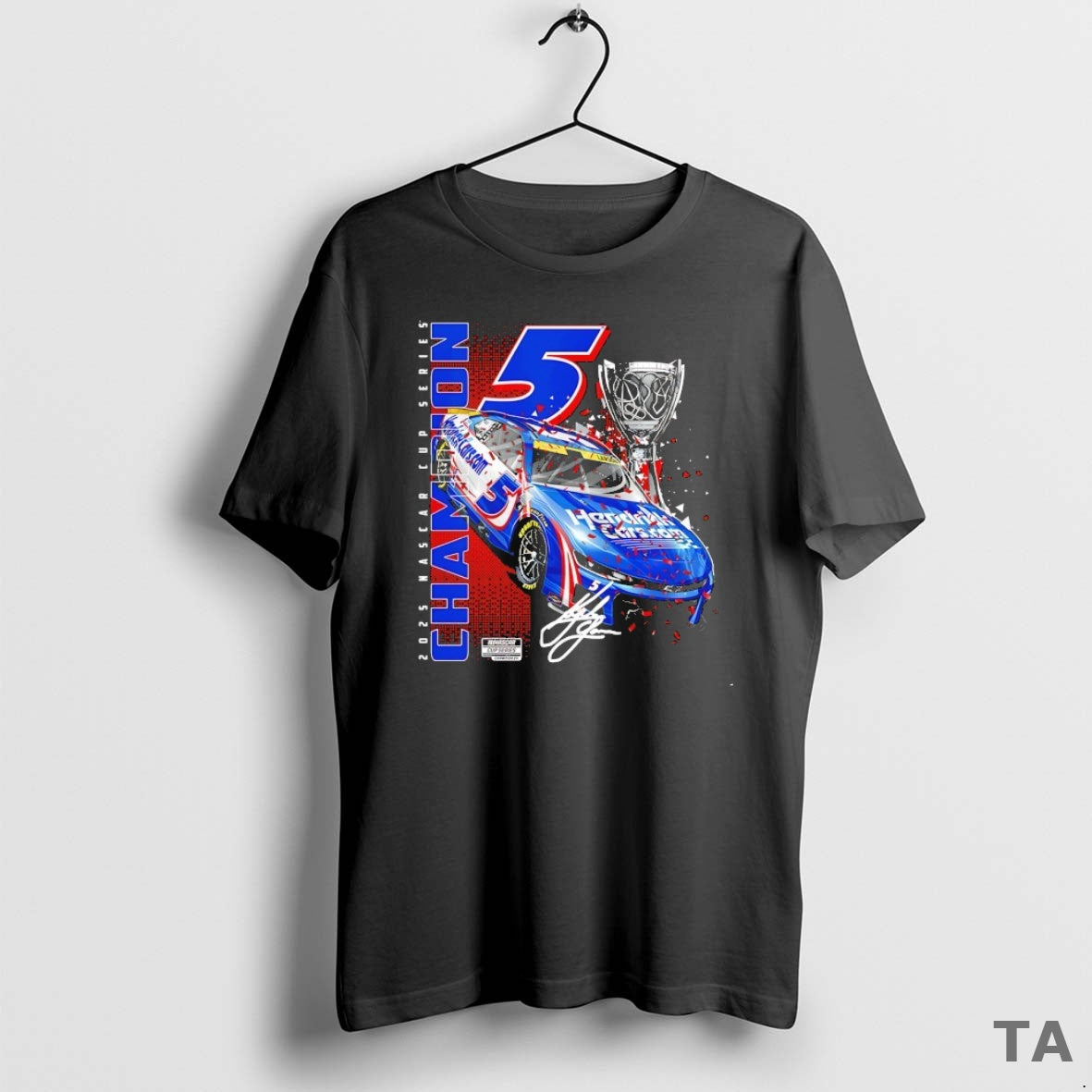 Top Kyle Larson 2025 Nascar Cup Series Champion Car Signature T Shirt Sweater